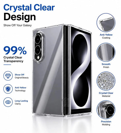 Samsung Z Fold8 Transparent Case, Crystal Clear Anti-Yellowing Back Cover
