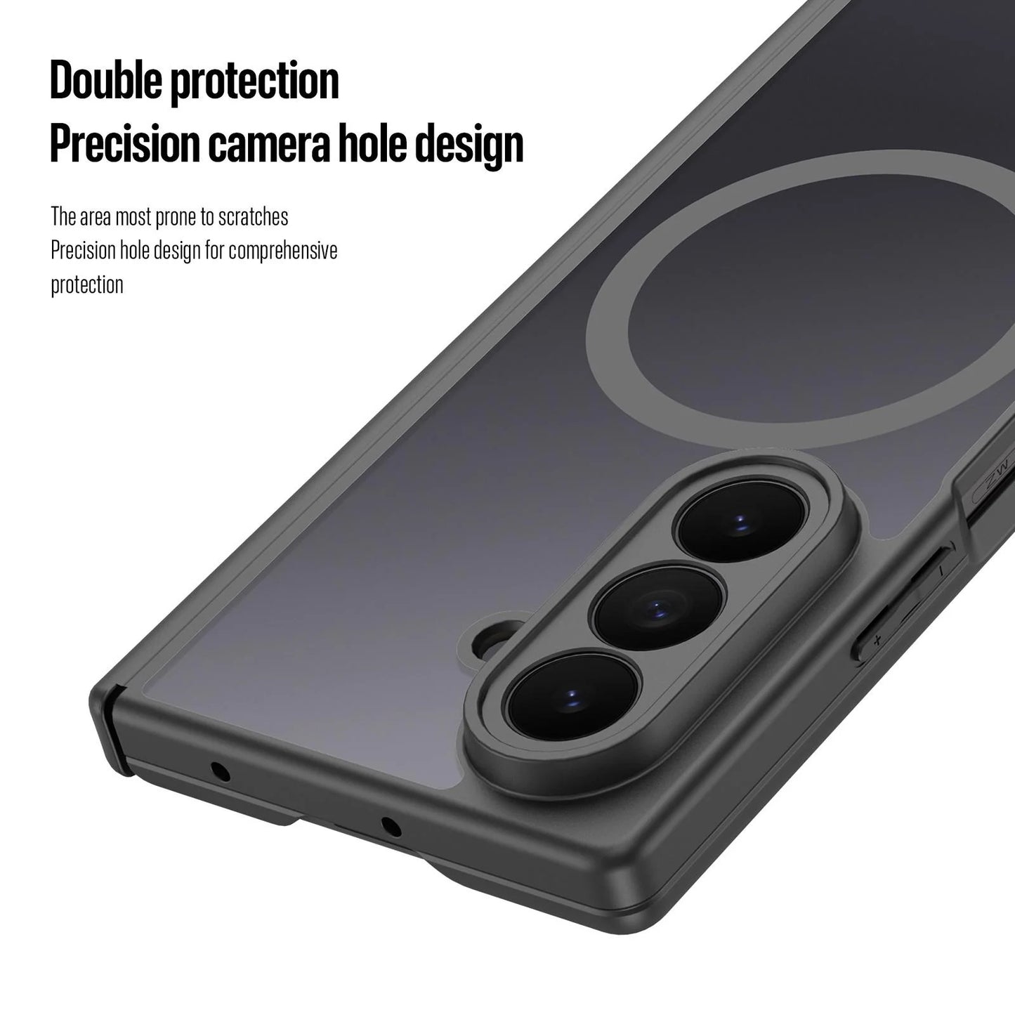 Samsung Z Fold8 Ultra Skin Feel Smoke, Dual Central Axis Magsafe Case with Hinge Protection