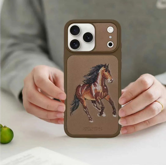 iPhone 17 Pro Max Santa Barbara Boris Series Leather Back Cover