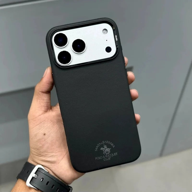 iPhone 18 Pro Max Santa Barbara Simon Series Leather Case with Magsafe - Black