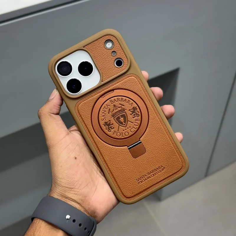 iPhone 18 Pro Max Leather Case, Original Santa Barbara Primo Series Leather Back Cover -Brown