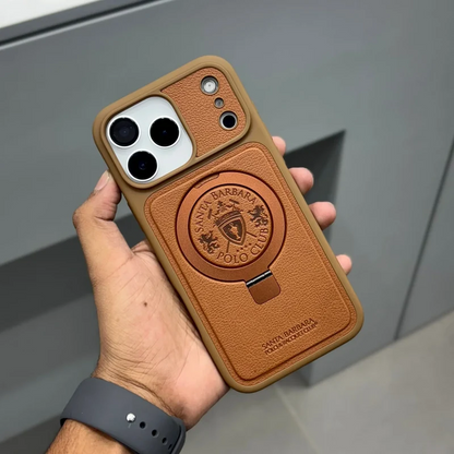 iPhone 18 Pro Max Leather Case, Original Santa Barbara Primo Series Leather Back Cover -Brown