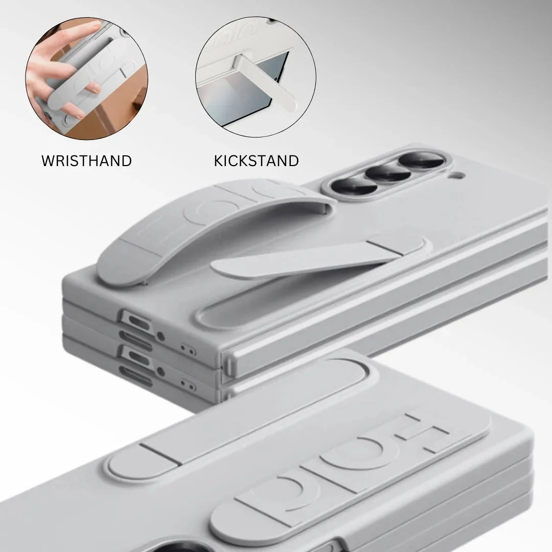 Samsung galaxy Z Fold 6 Matte Skin Feel Case with Inbuilt Band & Stand