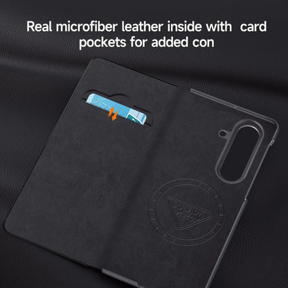 Samsung Z Fold8 Ultra SULADA Leather Case, S-View Window Magnetic Ring Holder Kickstand Cover with Magsafe