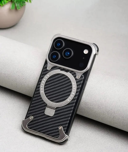 iPhone 17 Pro Metal Carbon Case with Stand and Magsafe