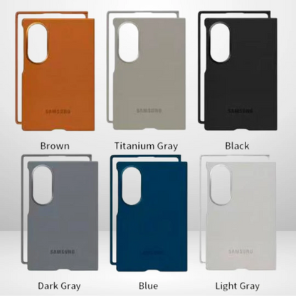 Samsung Z Fold8 Leather Case, Kindsuit Slim Leather Back Cover - Black