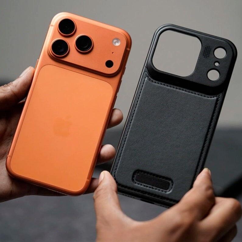 iPhone 17 Pro Aeroflex Aluminum Metal Leather Case with Fragrance Aroma - Gray