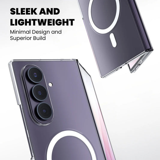 Samsung Z Fold8 Ultra Transparent Case, Crystal Clear Anti-Yellowing Back Cover with Magsafe