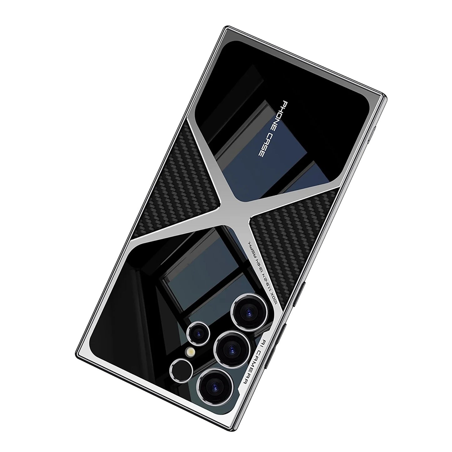 Samsung Galaxy S24 Ultra GKK Synthetic Leather Electroplating Supersonic Speed Shockproof Case