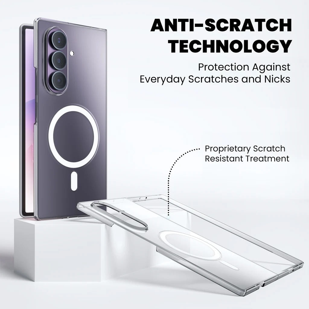 Samsung Z Fold8 Ultra Transparent Case, Crystal Clear Anti-Yellowing Back Cover with Magsafe