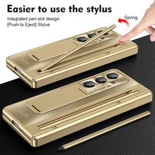 Samsung Galaxy Z Fold7 Electroplating Case with Stylus, Kickstand & Glass Protection