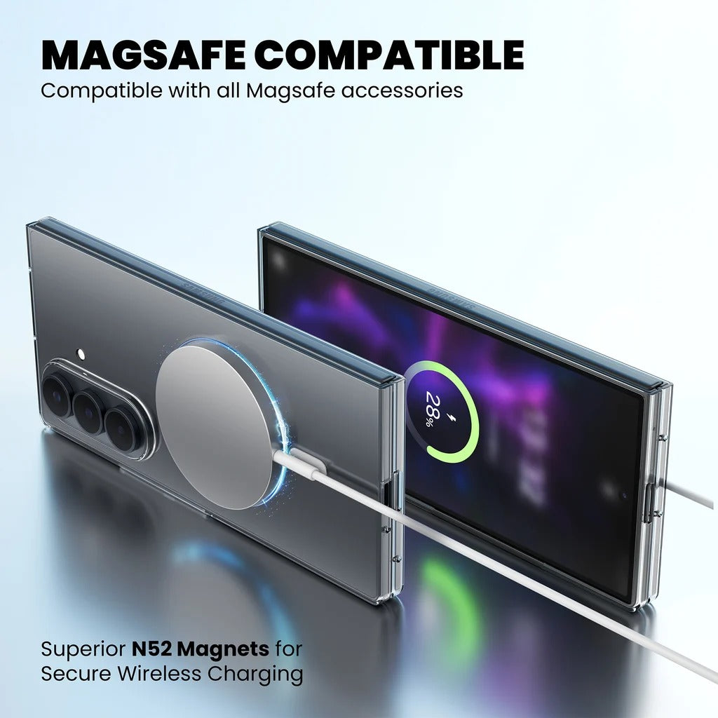 Samsung Z Fold8 Ultra Transparent Case, Crystal Clear Anti-Yellowing Back Cover with Magsafe