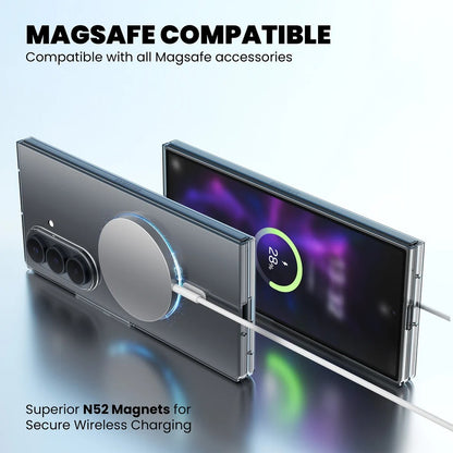 Samsung Z Fold8 Ultra Transparent Case, Crystal Clear Anti-Yellowing Back Cover with Magsafe