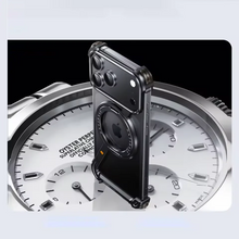 iPhone 17 Pro Z Shape Frameless Metal Bumper Case with 360° Rotatable Stand & Magsafe