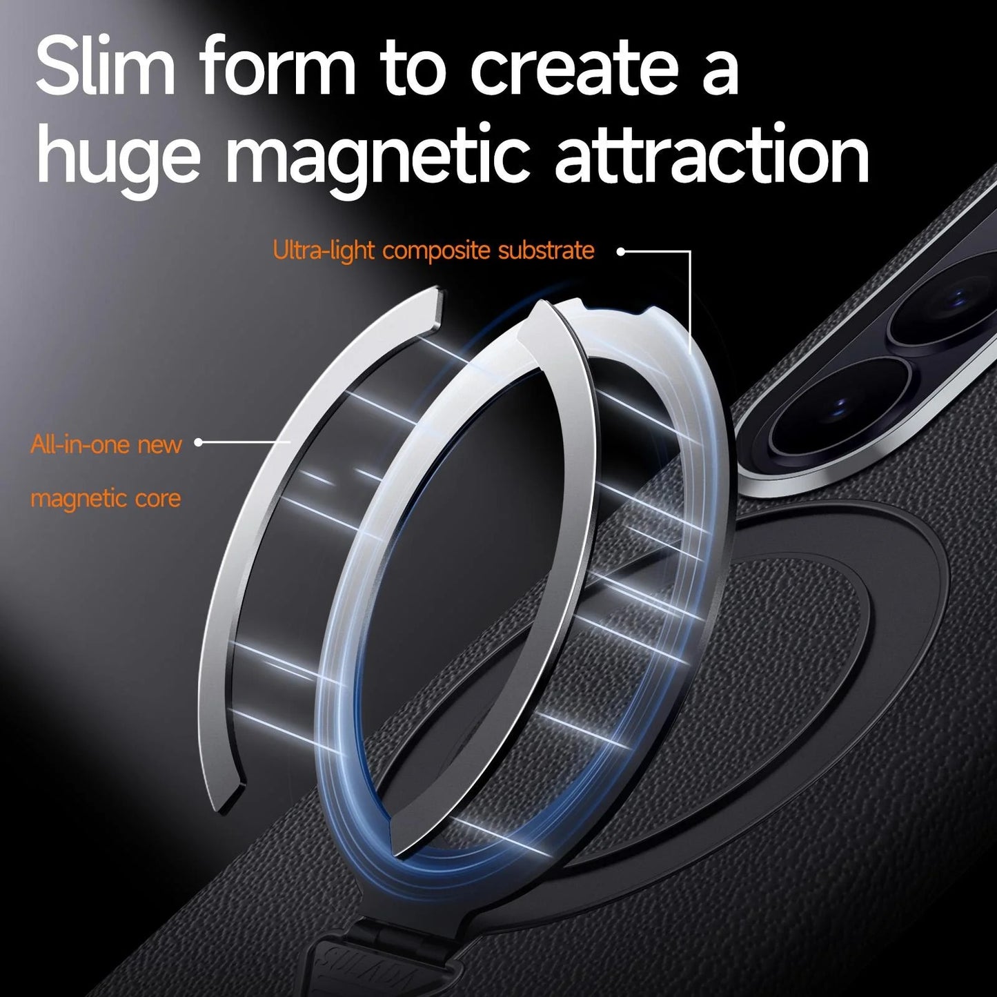 Samsung Z Fold8 Ultra SULADA Leather Case, S-View Window Magnetic Ring Holder Kickstand Cover with Magsafe