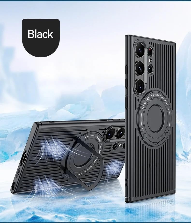 Samsung Galaxy S24 Ultra Magnetic Stand Hard Shell Cooling Case