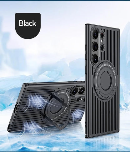 Samsung Galaxy S24 Ultra Magnetic Stand Hard Shell Cooling Case