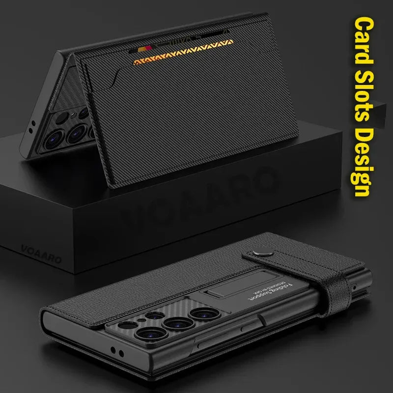Samsung Galaxy S24 Ultra GKK Clamshell Leather Flip Wallet Case Cover
