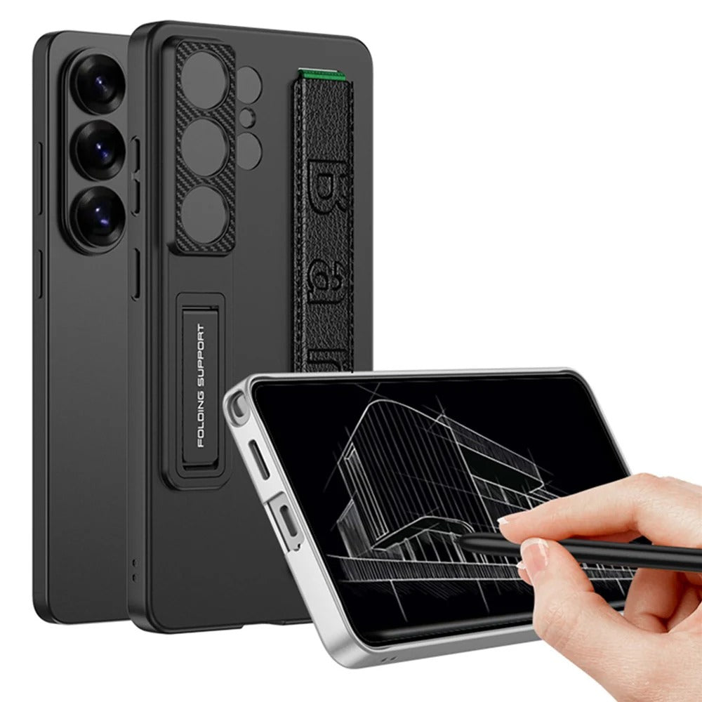 Samsung Galaxy S26 Ultra 5G GKK Mech Style Ultra-thin Folding PC Case with Camera Glass Protection