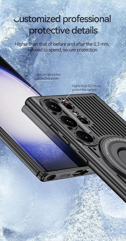 Samsung Galaxy S24 Ultra Magnetic Stand Hard Shell Cooling Case