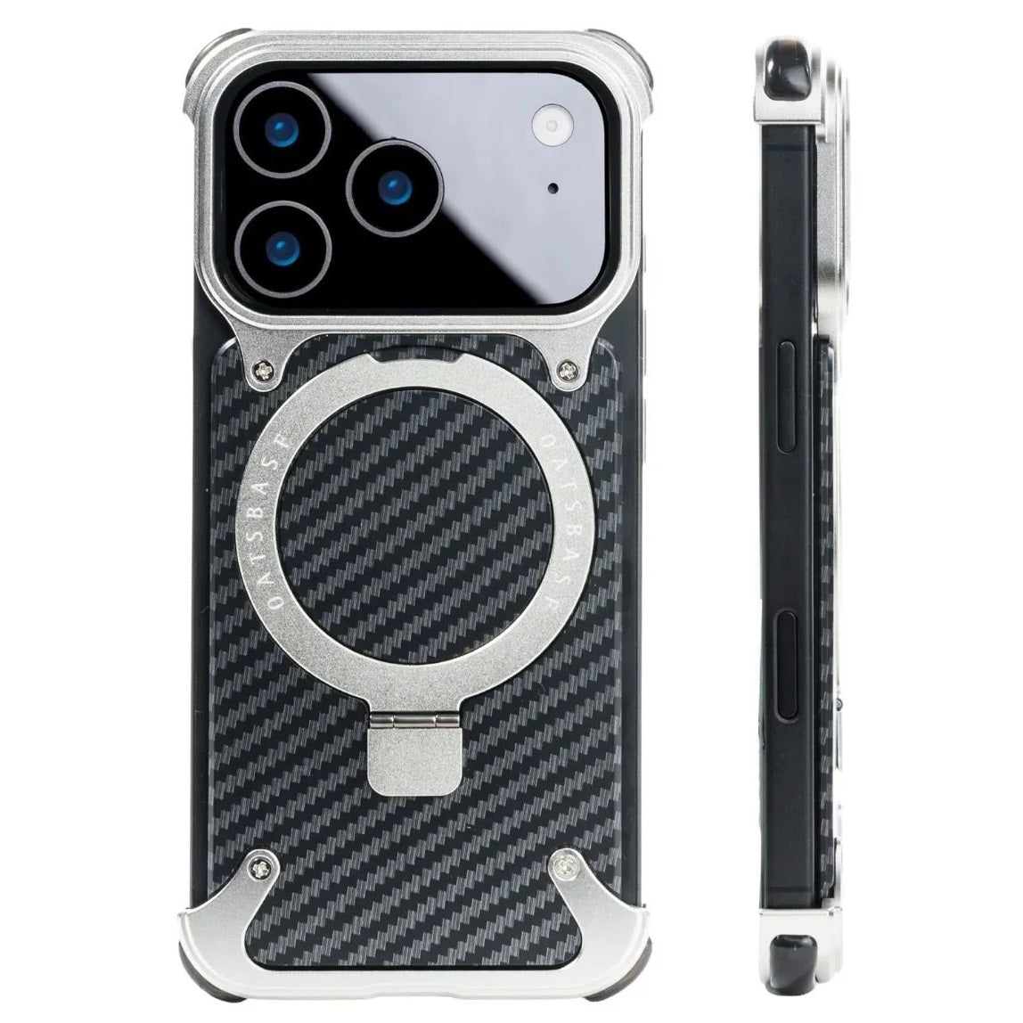 iPhone 18 Pro Metal Carbon Case with Stand and Magsafe