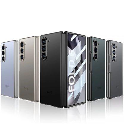 Samsung Galaxy Z Fold 6 Matte Frosted Shine Case with Camera & Front Glass Protection