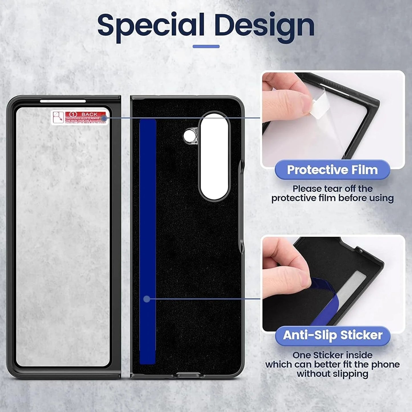Samsung Galaxy Z Fold 6 Gold Plated Leather Case With Front Glass Protection