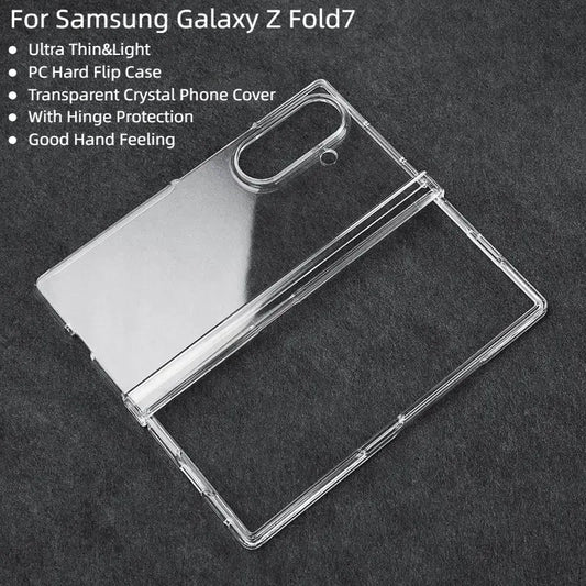 Samsung Galaxy Z Fold7 Thin & Light Crystal Clear Hinge Protection Case - Transparent