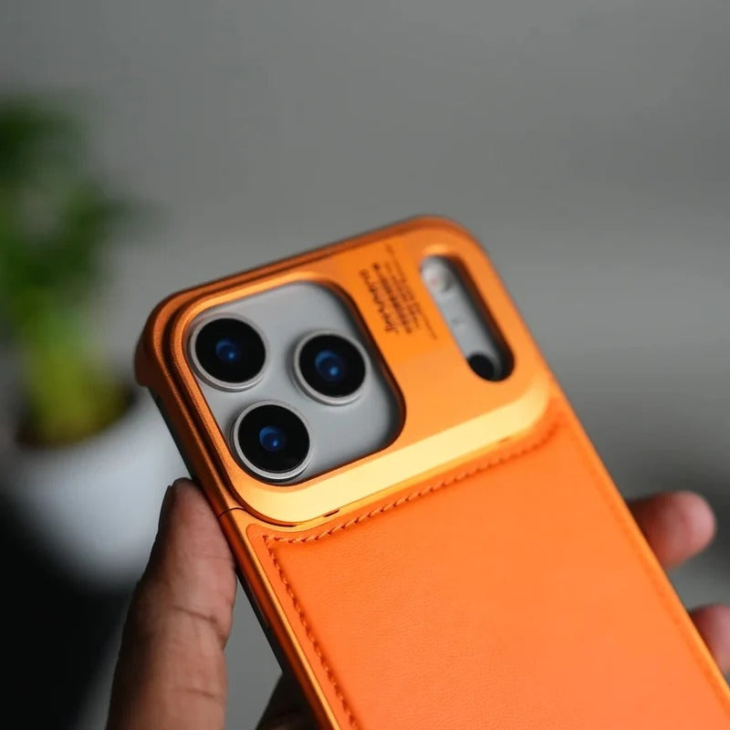 iPhone 18 Pro Max Aero Flex Metallic Leather MagSafe Case with Aroma - Orange