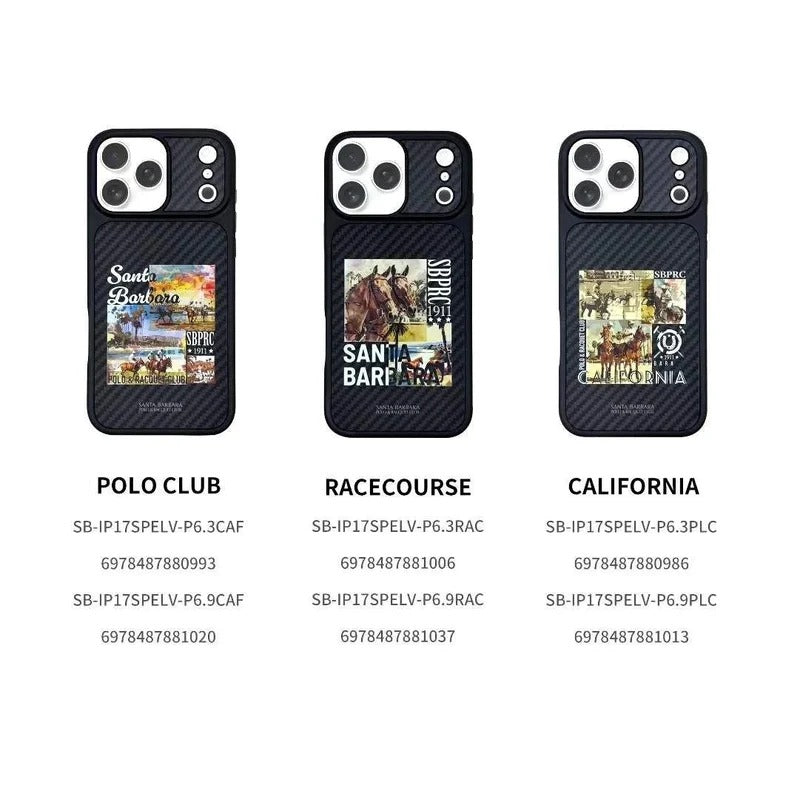 iPhone 18 Pro Max Carbon Case, Original Santa Barbara Elvis Series Carbon Back Cover - Black
