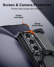 Samsung Galaxy Z Fold 7 Framless T Shape Metal Bumper with Magsafe & 360° Rotation Ring