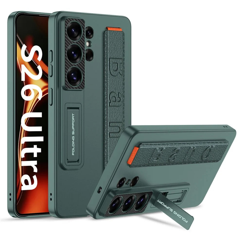 Samsung Galaxy S26 Ultra 5G GKK Mech Style Ultra-thin Folding PC Case with Camera Glass Protection