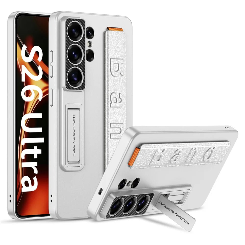 Samsung Galaxy S26 Ultra 5G GKK Mech Style Ultra-thin Folding PC Case with Camera Glass Protection