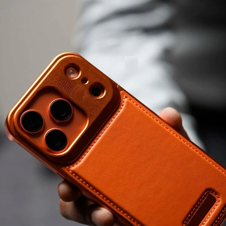 iPhone 17 Pro Max Aeroflex Aluminum Metal Leather Case with Fragrance Aroma