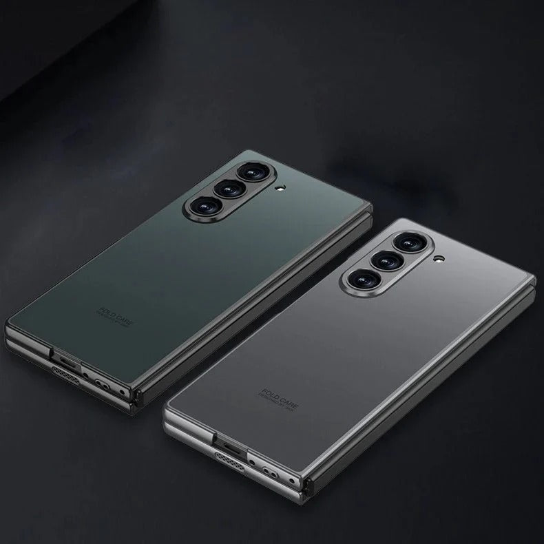 Samsung Galaxy Z Fold 6 Matte Frosted Shine Case with Camera & Front Glass Protection