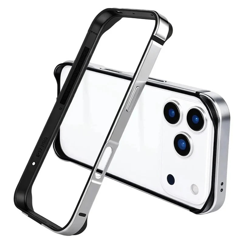 iPhone 18 Pro Max Aluminum Frame Metal Bumper Case - Silver