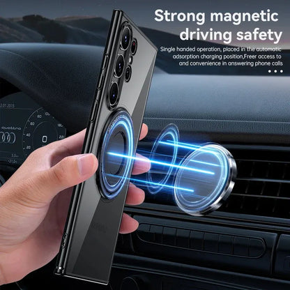 Samsung Galaxy S24 Ultra Magnetic Invisible Stand Anti Yellowing Electroplating Case