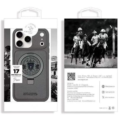 iPhone 18 Pro Max Leather Case, Original Santa Barbara Primo Series Leather Back Cover - Gray
