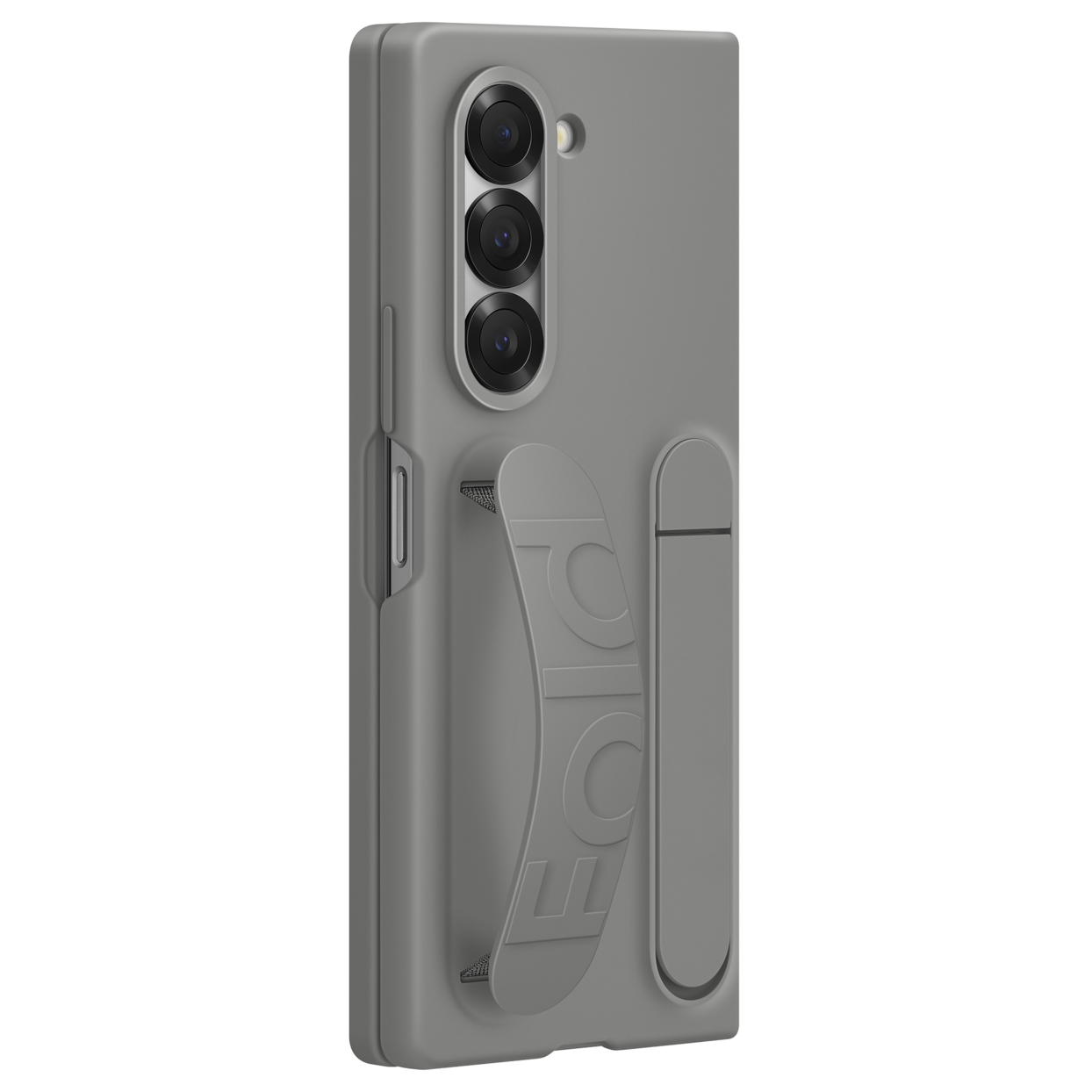 Samsung galaxy Z Fold7 Skin Feel Matte Case with Silicon Band & Stand - White