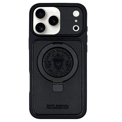 iPhone 17 Pro Max Leather Case, Original Santa Barbara Primo Series Leather Back Cover - Black
