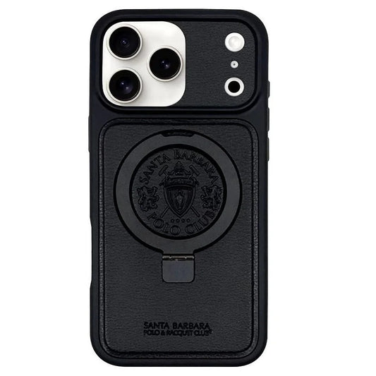 iPhone 17 Pro Leather Case, Original Santa Barbara Primo Series Leather Back Cover - Black
