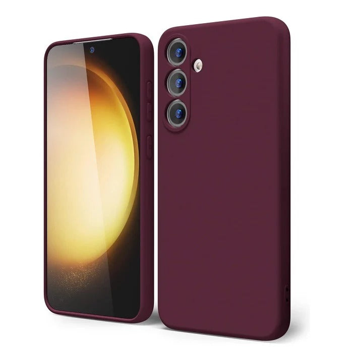 Samsung Galaxy S24 Liquid Silicon Case With Logo-Wine