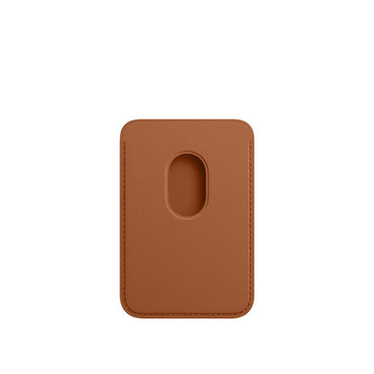 Leather MagSafe Wallet – Slim Magnetic Card Holder for iPhone - Saddle