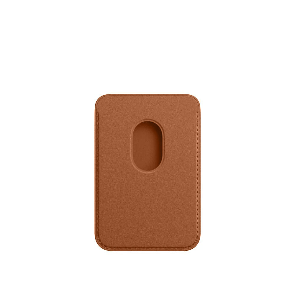 Leather MagSafe Wallet – Slim Magnetic Card Holder for iPhone - Saddle
