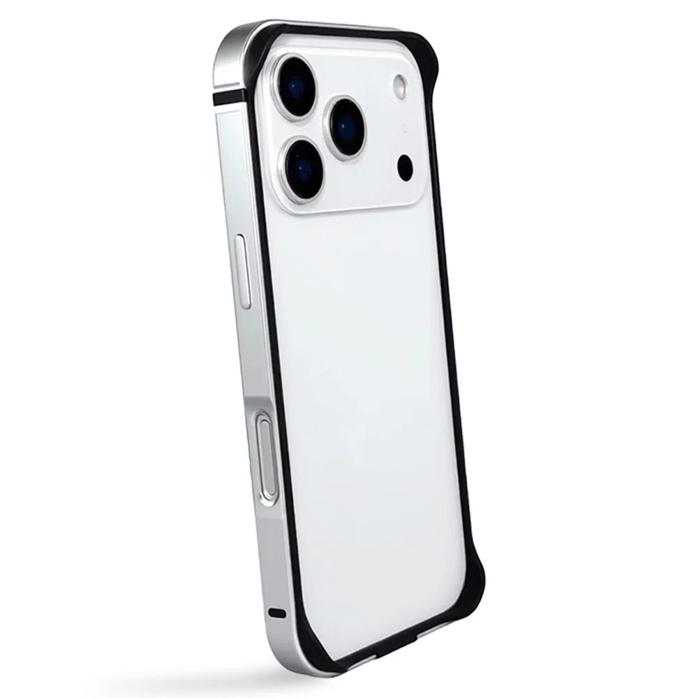 iPhone 17 Pro Aluminum Frame Metal Bumper Case - Silver