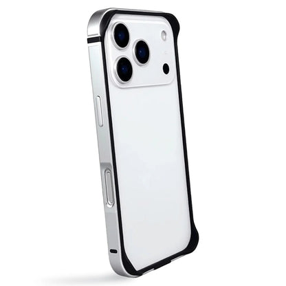 iPhone 17 Pro Aluminum Frame Metal Bumper Case - Silver