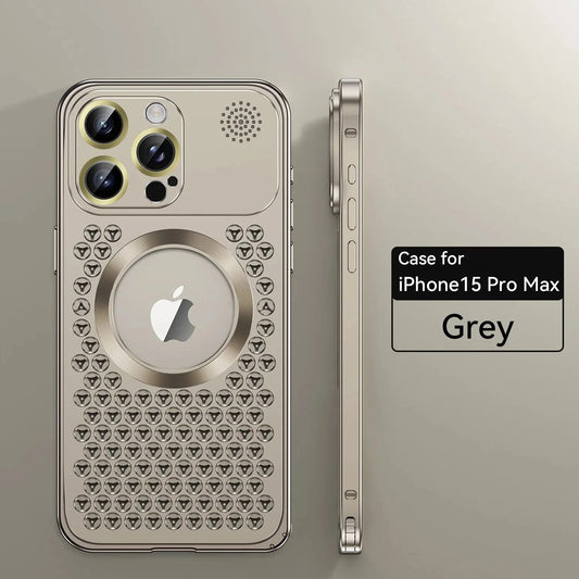 iPhone 15 Pro Max Pure Aluminum Aroma Cooling Case with Magsafe - Titanium Gray