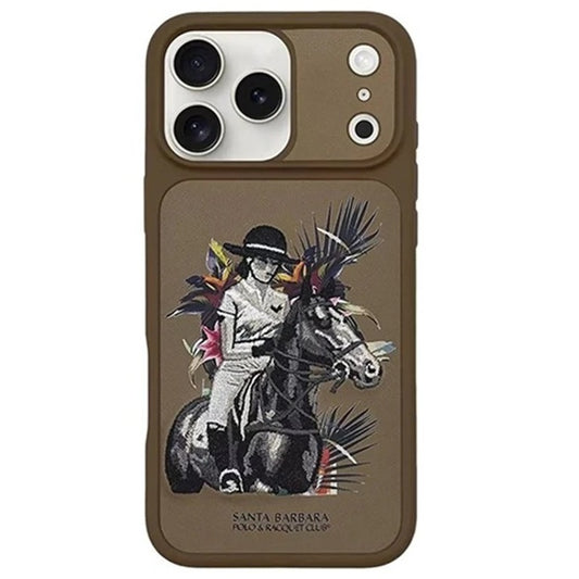 iPhone 17 Pro Max Leather Case, Original Santa Barbara Cedric Series Leather Back Cover - Brown