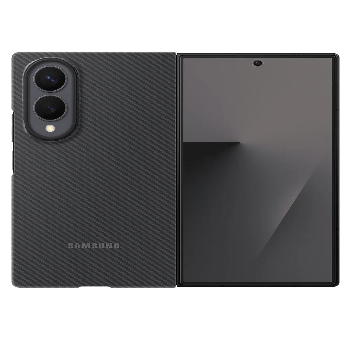 Samsung Z Fold8 Carbon Case, 0.8mm Slim Carbon Fiber Back Cover with Magsafe - Black