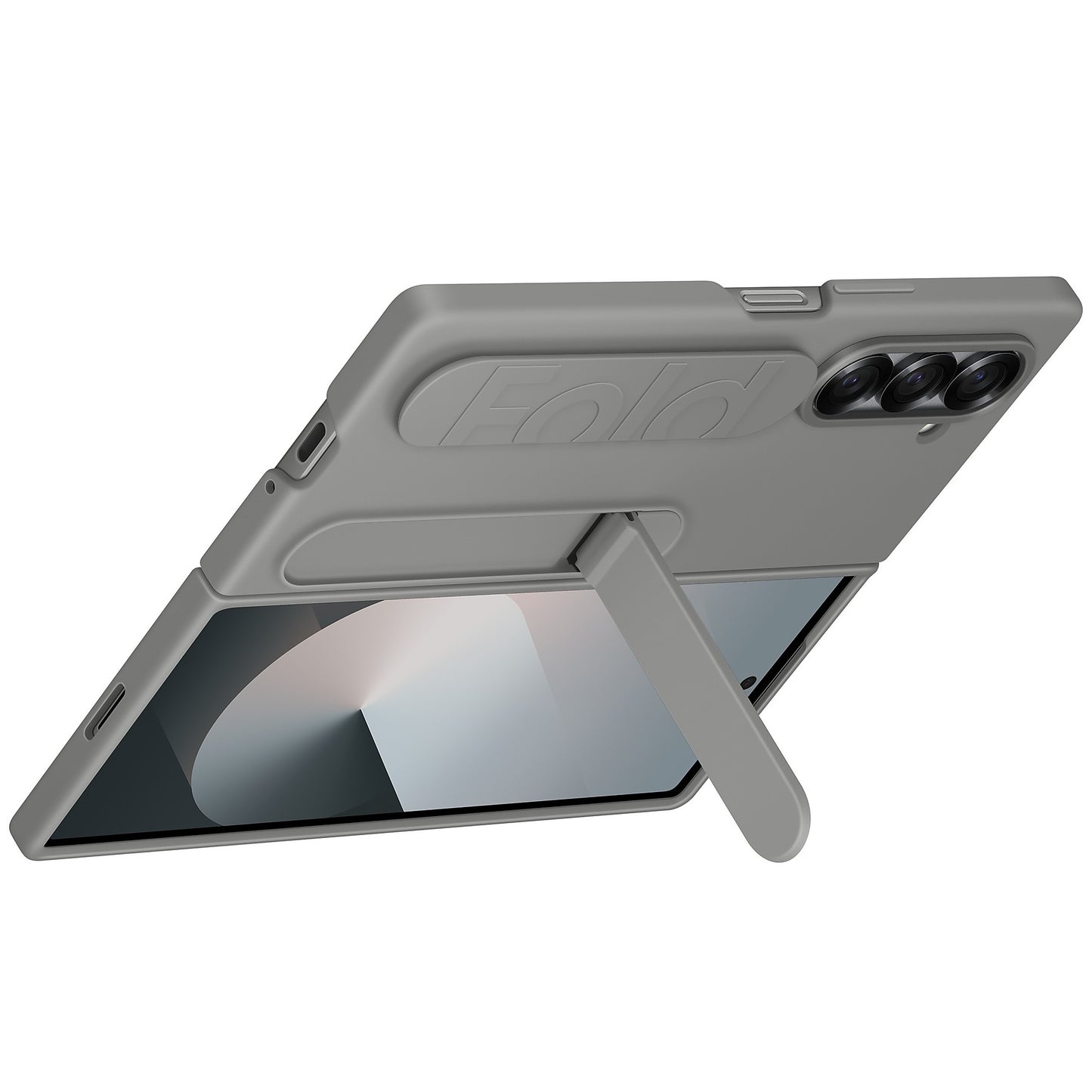 Samsung galaxy Z Fold7 Skin Feel Matte Case with Silicon Band & Stand - White